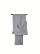 preiswerte Herren Klassische Blazer-Herren Set Anzüge Anzugweste Geschäft Cocktailparty Hochzeitsfeier 3 Stück Mode Lässig Frühling Herbst Polyester Farbblock Tasche Knöpfe Bequem Einreihig Blazer Schwarz Weiß Burgunderrot Königliches
