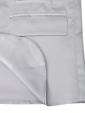 baratos Blazers Clássicos Masculinos-Homens Blazer Conjunto O negócio Coquetel Festa de Casamento 2 Peças Moda Casual Primavera Outono Poliéster Tecido Bolsos Botões Confortável Não Trespassado Jaqueta esporte Prata