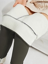 Mulheres leggings forradas de lã Calças Leggings Roupa de rua Casual Comprimento total Natural Tecido Cintura elástica Confortável Rua Feriado Roupa Diária clarete Cinza escuro Cinzento Preto 1 # baratos Leggings forradas de fleece-Mulheres leggings forradas de lã Calças Leggings Roupa de rua Casual Comprimento total Natural Tecido Cintura elástica Confortável Rua Feriado Roupa Diária clarete Cinza escuro Cinzento Preto 1 #