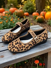 Women's Red Mary Jane Flats with Adjustable Buckle Strap, Comfortable Non-Slip Sole Casual Wear and Festive Christmas Outfits cheap Women's Christmas Shoes-Women's Red Mary Jane Flats with Adjustable Buckle Strap, Comfortable Non-Slip Sole Casual Wear and Festive Christmas Outfits