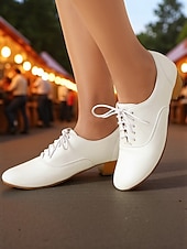 economico Scarpe oxford da donna-scarpe oxford stringate da donna nere - scarpe eleganti retrò con tacco basso per look da festival della birra, Oktoberfest, eventi autunnali e stile retrò casual