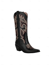 levne Cowboy &amp; Western Boots-Dámské kovbojské boty v západním stylu s vyšívanými kamínky, ideální pro městskou bohémskou módu a slavnostní příležitosti