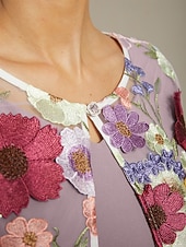  Női Csipke felsők Elegáns Tropikus Terített nyak Szivárvány Nyár