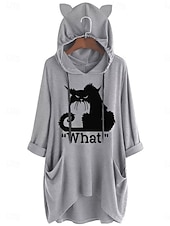 Femmes Sweat à capuche Uni Streetwear Occasionnel manche longue À capuche Hauts Réguliers Rue Fête Avec Poches Imprimé Jaune Rose Claire Bleu Gris Automne Hiver abordables Animaux Tops-Femmes Sweat à capuche Uni Streetwear Occasionnel manche longue À capuche Hauts Réguliers Rue Fête Avec Poches Imprimé Jaune Rose Claire Bleu Gris Automne Hiver