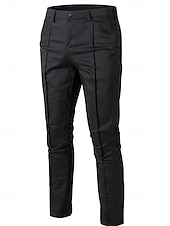 economico Chino-Per uomo Pantaloni Chinos Pantaloni plissettati Tasca Bottoni Semplice Comodità Formale Feste Lavoro Moda Stile Classico Nero Vino Micro-elastico