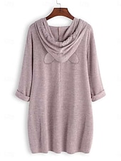 Femmes Sweat à capuche Uni Streetwear Occasionnel manche longue À capuche Hauts Réguliers Rue Fête Avec Poches Imprimé Jaune Rose Claire Bleu Gris Automne Hiver abordables Animaux Tops-Femmes Sweat à capuche Uni Streetwear Occasionnel manche longue À capuche Hauts Réguliers Rue Fête Avec Poches Imprimé Jaune Rose Claire Bleu Gris Automne Hiver