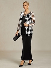  Жен. Блейзер Куртка Пальто Легкость Кружева Вышивка Цветовые блоки Элегантный стиль Геометрический принт Годовщина Свадебный гость Повседневные Коктейльная вечеринка Открытый перед Обычная