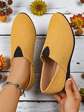 voordelige Platte damesschoenen-Rode instappers voor dames – lichtgewicht comfortloafers voor dagelijks gebruik, kerst, winkelen en reizen