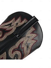 levne Cowboy &amp; Western Boots-Dámské kovbojské boty v západním stylu s vyšívanými kamínky, ideální pro městskou bohémskou módu a slavnostní příležitosti