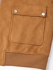economico Cappotti &amp; Trench-giacca da donna in finta pelle scamosciata con cerniera, collo con revers, finiture a costine, chiusura con cerniera, tasche foderate, casual, elegante, per tutti i giorni, autunno