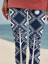 economico -Per donna Pantaloni Leggings Stile Etnico Casual Lunghezza intera Vita Alta Geometrico Elastico in vita Stampato Traspirabilità Confortevole Elasticizzato Vacanza Streetwear Abbigliamento quotidiano