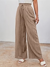 Naisten Leveä reisi Housut Palazzo housut Muoti Katutyyli Täyspitkä Korka vyötärö Tavallinen Joustava vyötärö Jakardi Hengitettävyys Mukava Mikrojoustava Katu Arki-asut Bile Musta Laivaston sininen halpa leveä jalka ja korkea vyötärö-Naisten Leveä reisi Housut Palazzo housut Muoti Katutyyli Täyspitkä Korka vyötärö Tavallinen Joustava vyötärö Jakardi Hengitettävyys Mukava Mikrojoustava Katu Arki-asut Bile Musta Laivaston sininen