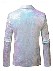 billiga Herrars klassiska kavajer-Herr Kavaj Företag Cocktailfest Bröllopsfest Mode Ledigt Vår Höst Polyester Slät Ficka Knappar Bekväm Enkelknäppt Blazer Vit