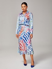 preiswerte Blusen-Damen Aquarell Leopardenmuster Satin lockeres kurzes Hemd mit überschnittenen Schultern Hemdkragen elegant stylisch lässig kräftiger Druck tägliche Arbeit Herbst