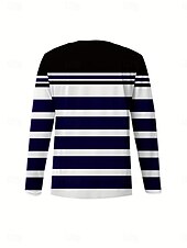 abordables T-shirt rayé et géométrique-Femmes T-shirt Graphique Géométrique Rayé ancien Élégant Classique manche longue Col en V Hauts Réguliers Quotidien Imprimé Noir Printemps Automne Hiver