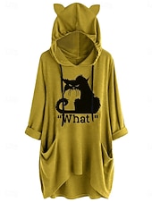 Femmes Sweat à capuche Uni Streetwear Occasionnel manche longue À capuche Hauts Réguliers Rue Fête Avec Poches Imprimé Jaune Rose Claire Bleu Gris Automne Hiver abordables Animaux Tops-Femmes Sweat à capuche Uni Streetwear Occasionnel manche longue À capuche Hauts Réguliers Rue Fête Avec Poches Imprimé Jaune Rose Claire Bleu Gris Automne Hiver