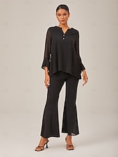 voordelige Blouses &amp;amp; Shirts-Dames contrasterend design geplooide tencel roma top gebogen zoom stijlvol comfortabel ademend elegant dagelijks werk casual veelzijdig herfst