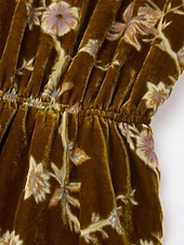 preiswerte Blumenkleider-Kurzärmliges Stufenkleid aus Burnout-Samt