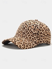 levne Dámské klobouky-Dámská baseballová čepice s leopardím vzorem – nastavitelná čepice s oblou krempou a přezkou, lehká ochrana proti slunci pro ležérní outfity, cestování, běh a outdoorové aktivity