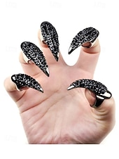 billige Halloween-tilbehør-Gotiske kloringer for kvinner med krystall-strass-design – skarpe, elegante og edge, perfekte for halloween, kostymefester og alternativ mote