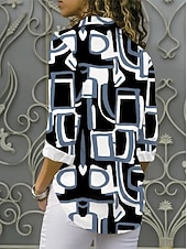 halpa Juhlapuserot-Naisten Paita Pusero Napit Painettu Skottiruutukuvio Pallokuosi Vapaa-aika Pitkähihainen Paitapuserokaula-aukko Tavalliset topit Päivittäin Työ Sininen Musta Valkoinen Punastuvan vaaleanpunainen Khaki