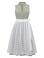 cheap Women-Oktoberfest Dress Dirndl Trachtenkleider Maid Bavarian German Wiesn Women's Traditional Style Cloth Dress Apron Without Blouse (75CM)