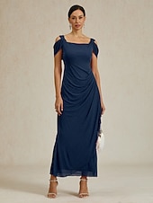 levne Party šaty-Dámské Maxi šaty Plášťové šaty Elegantní Večírek Narozeniny Pevná barva Bez rukávů Hranatý Královská modř Léto