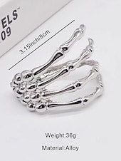 economico Accessori di Halloween-Bracciale rigido da donna con scheletro in osso di Halloween – bracciale rigido in lega gotica a 4 file con cerniera, regolabile, bigiotteria di tendenza per cosplay, feste e serate fuori