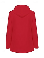 levne aktivní bunda-Dámské Mikina s kapucí Nepromokavé bundy a pláště do deště Zahřívací Pohodlné Zip Kapsy Knoflíky Módní Bez vzoru ulice Dovolená Zip Standardní Kapuce Běžný Dlouhý rukáv Svrchní oděvy Bílá Žlut