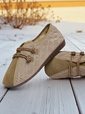 baratos Sapatilhas de mulher-mocassins femininos acolchoados, largos e sem cadarço, com acabamento em camurça sintética, calçados descalços antiderrapantes e conforto aconchegante para uso em casa e em trajes casuais