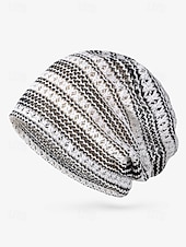 abordables Chapeaux pour femmes-Bonnet ample en tricot de dentelle pour femme – bonnet en polyester léger et respirant pour le printemps, l&#039;automne, les promenades en plein air et les tenues décontractées quotidiennes