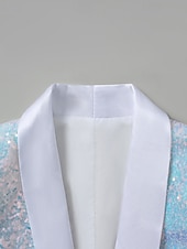 billiga Herrars klassiska kavajer-Herr Kavaj Företag Cocktailfest Bröllopsfest Mode Ledigt Vår Höst Polyester Slät Ficka Knappar Bekväm Enkelknäppt Blazer Vit