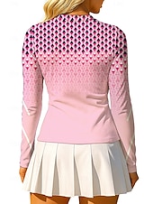 Χαμηλού Κόστους Γυναικείο πουκάμισο-Γυναικεία Γεωμετρικό Βαθμίδα Μπλούζες Αθλητικό πουκάμισο Πουκάμισο τένις Μπλούζα τένις Μακρυμάνικο Φερμουάρ Λουλουδάτο UPF50+ Ανθεκτικό στην υπεριώδη ακτινοβολία Υψηλή Ελαστικότητα Ύγρανση Αναπνέει