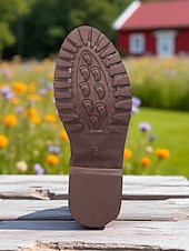 abordables Botas del Chelsea-Botines Chelsea de tacón grueso para mujer: botines de punta redonda con detalle de tachuelas para la moda de otoño, visitas a granjas y paseos al aire libre.