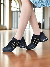 abordables Baskets de danse-Baskets de danse jazz en maille rouge et noire pour femmes avec semelle fendue, design léger et respirant - chaussures d&#039;entraînement professionnelles pour le hip-hop, la zumba et l&#039;entraînement de