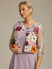  Női Csipke felsők Elegáns Tropikus Terített nyak Szivárvány Nyár