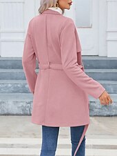 billige Vinterjakker-Dame Uformell jakke Hold Varm Bekvem Blondér Glidelås Lomme Fritid عادي Feriereise Gate Avslappet Dagligdagstøy Glidelås Lang Høy krage Tynn Langermet Yttertøy Svart Rosa Grønn Vår Høst