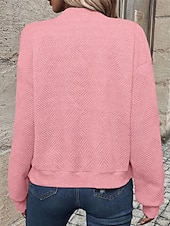 economico Felpe e Sweatshirt Texturizzati-Per donna Giacca Casual Confortevole Traspirante Cerniera Tasca Moda Moderno Casual Semplice Uscire Weekend Cerniera Regolare Collo alla coreana Vestibilità regolare Manica Lunga Capispalla Nero