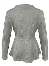 preiswerte Blazer &amp; Anzüge-Damen Wintermantel Bequem Atmungsaktiv Knöpfe Mode Täglich Einfach Outdoor Lässig Täglich Einreihig Regulär V Ausschnitt Normale Passform Langarm Oberbekleidung Schwarz Weiß Rosa Frühling Herbst