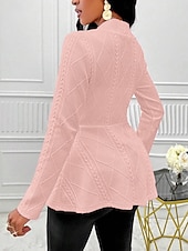 preiswerte Blazer &amp; Anzüge-Damen Wintermantel Bequem Atmungsaktiv Knöpfe Mode Täglich Einfach Outdoor Lässig Täglich Einreihig Regulär V Ausschnitt Normale Passform Langarm Oberbekleidung Schwarz Weiß Rosa Frühling Herbst