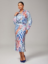 preiswerte Blusen-Damen Aquarell Leopardenmuster Satin lockeres kurzes Hemd mit überschnittenen Schultern Hemdkragen elegant stylisch lässig kräftiger Druck tägliche Arbeit Herbst