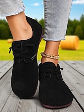 baratos Sapatilhas e Mocassins de mulher-sapatilhas casuais femininas marrons com cadarço – sapatos leves e largos para caminhadas no campo, marrons e uso diário