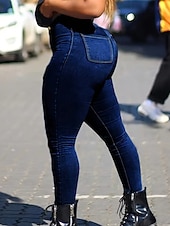 olcso Női szűk nadrág-Női Nadrág Leggingek Kényelmes leggings Utcai sikk Alkalmi Teljes hossz Természetes Sima Zseb Rugalmas derék Kényelmes Utca Szabadság Fekete Sötétkék Világoskék Ősz Normál