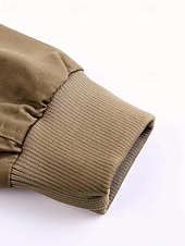 halpa Cargo-takit-Miesten Utility takki Cargo takki Loma Päivittäin Pidä lämpimänä Tasku Syksy Talvi Tavallinen Muoti Klassinen Kauluskäänne Normaali Musta Khaki Armeijan vihreä Jackets