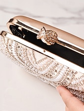 זול תיקי ערב וקלאצ'ים-תיק קלאץ' ערב לנשים מעוטר פנינים, חרוזי קריסטל ועיצוב וינטג' בסגנון אר-דקו – תיק יד אלגנטי לאירועים מיוחדים ומסיבות