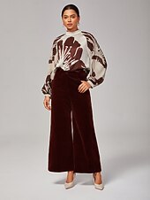 economico Pantaloni-pantaloni dritti in velluto a coste marrone rossiccio