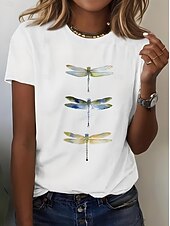 Women's T Shirt Floral Graphic Animal Vintage Stylish Classic Short Sleeve Crew Neck Round Neck Regular Tops Daily Print Black White Summer Spring4