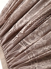 levne Jednoduché sukně-Dámské Sukně Houpačka Módní Maxi Střední vzestup Sukně Bez vzoru Krajka Slátanina Lehce elastické Dovolená ulice Khaki Podzim Polyester