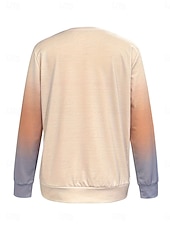 preiswerte Tiere Tops-Damen Pullover Sweatshirt Patchwork Druck Grafik Tiermotiv Katze Warm Aktiv Vintage Langarm Rundhalsausschnitt Normale Oberteile Lässig Straße Alltagskleidung Khaki Grau Frühling Herbst Winter