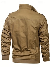 halpa Cargo-takit-Miesten Utility takki Cargo takki Loma Päivittäin Pidä lämpimänä Tasku Syksy Talvi Tavallinen Muoti Klassinen Kauluskäänne Normaali Musta Khaki Armeijan vihreä Jackets